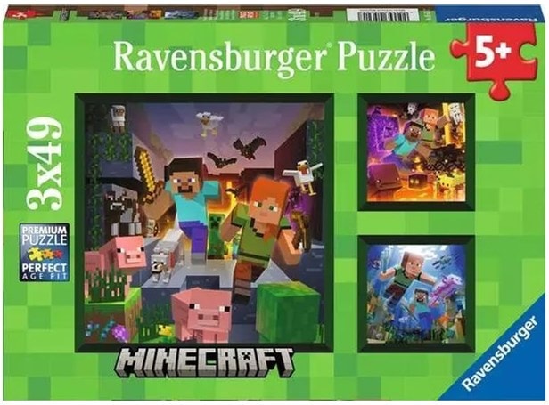 Ravensburger Minecraft Biomes 3 x 49pc Puzzle (5621)