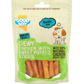 Good Boy Chewy Chicken with Sweet Potato Sticks Dog Treats 90g Good Boy Chewy Chicken with Sweet Potato Sticks Dog Treats 90g