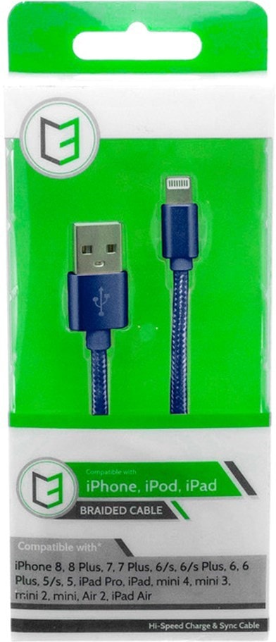 C3 Usb - iphone Lightening Braided Cable Blue 1m (C3-06044)