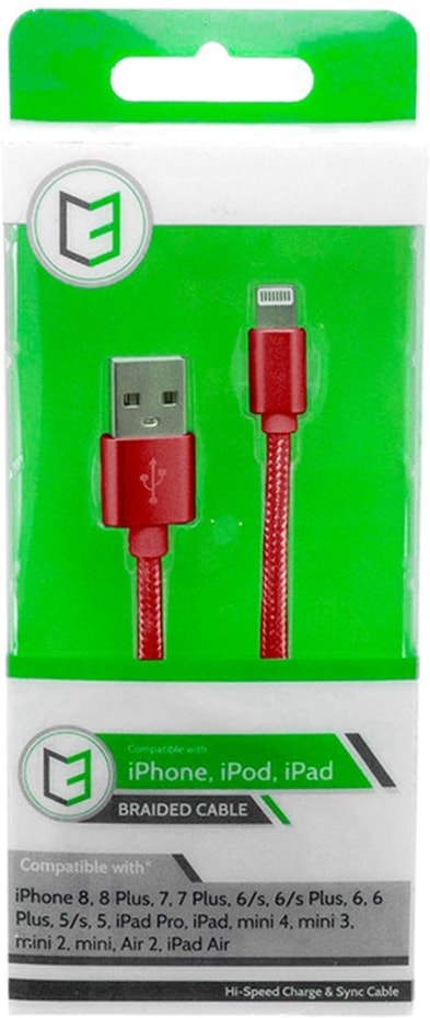 C3 Usb - iphone Lightening Braided Cable Red 1m (C3-06075)