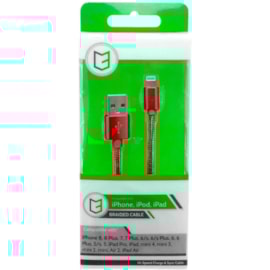 C3 Usb - iphone Lightening Braided Cable Red 1m C3 Usb - iphone Lightening Braided Cable Red 1m