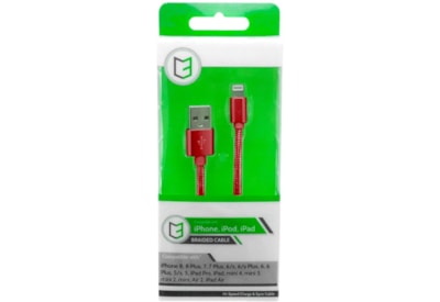 C3 Usb - iphone Lightening Braided Cable Red 1m C3 Usb - iphone Lightening Braided Cable Red 1m