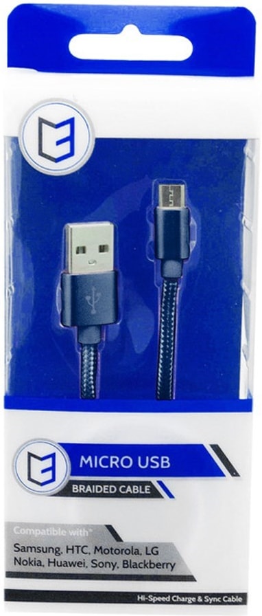 C3 Usb - Micro Usb Braided Cable Blue 1m (C3-06105)
