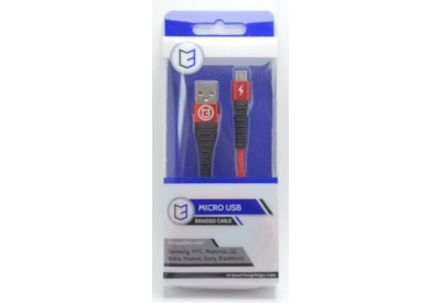 C3 Usb - Micro Usb Braided Cable Red 1m (C3-06136)
