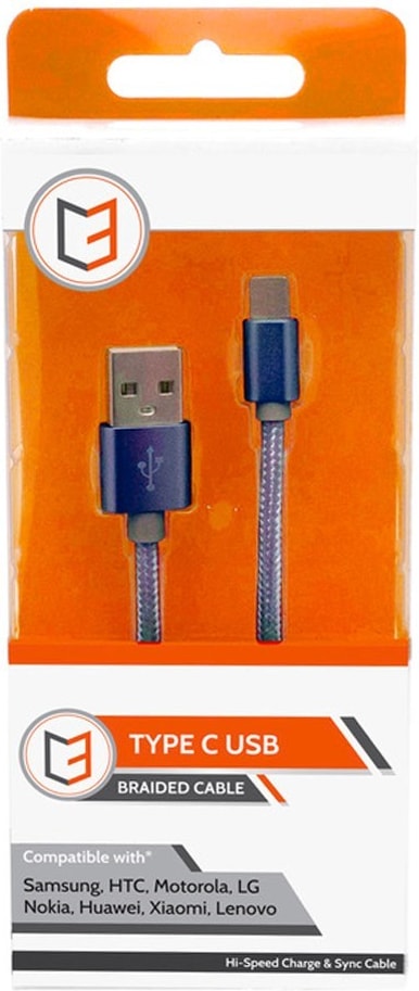 C3 Braided Usb - Type C Cable Blue 1m (C3-06167)