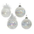 Glass Bauble Swirl-crackle Feather Stars Assorted 8cm Glass Bauble Swirl-crackle Feather Stars Assorted 8cm