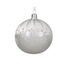 Glass Bauble Snowflakes Falling 10cm Glass Bauble Snowflakes Falling 10cm