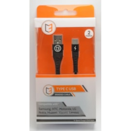 C3 Braided Usb - Type C Cable Black 2m C3 Braided Usb - Type C Cable Black 2m