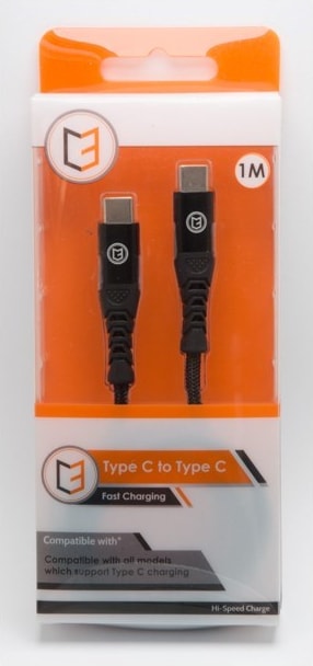 C3 Type C - Type C Braided Phone Charger Lead 1m (C3-09465)