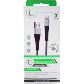 C3 Braided Usb - iphone Lightening Cable Black 3m C3 Braided Usb - iphone Lightening Cable Black 3m