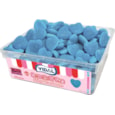 Vidal Shiny Blue Raspberry Hearts 7p Sweet Tub (1017615)