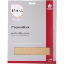Harris Seriously Good Sandpaper Medium 4pk Harris Seriously Good Sandpaper Medium 4pk