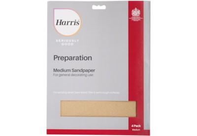 Harris Seriously Good Sandpaper Medium 4pk Harris Seriously Good Sandpaper Medium 4pk