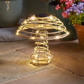 Solar Lamp Glowcap Rattan Mushroom Large