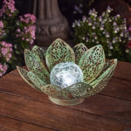 Smart Garden Damasque Solar Lotus - Verdigris Smart Garden Damasque Solar Lotus - Verdigris