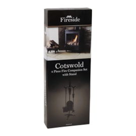 Jvl Cotswold 4 Pc Companion Set&stand Blk