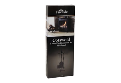 Jvl Cotswold 4 Pc Companion Set&stand Blk