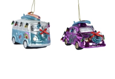 Car Glass Baubles 8.8cm Car Glass Baubles 8.8cm