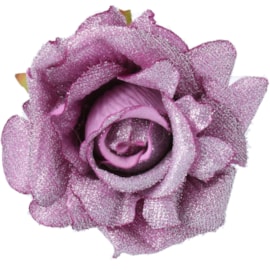 Gisela Graham Lilac Fabric Rose Clip Gisela Graham Lilac Fabric Rose Clip