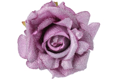 Gisela Graham Lilac Fabric Rose Clip (12198)