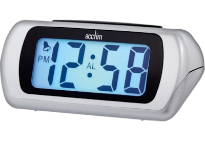 Auric Lcd Alarm Clock Silver (12340)