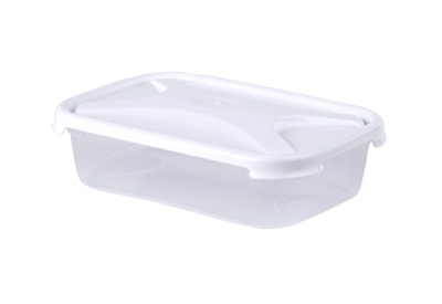 Wham Cuisine Rect Food Box & Lid Clear/ice White 800ml Wham Cuisine Rect Food Box & Lid Clear/ice White 800ml