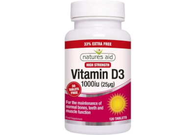 Natures Aid Vitamin D3 1000iu + 33% 120s (129335)