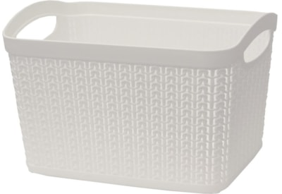 Jvl Loop Rectangle Storage Basket White 6.6ltr (13-353WH)