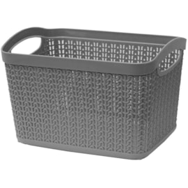 Jvl Loop Rectangle Storage Basket Grey 6.6ltr Jvl Loop Rectangle Storage Basket Grey 6.6ltr