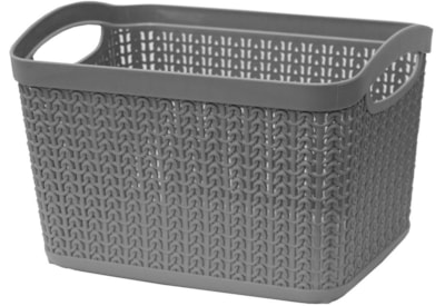 Jvl Loop Rectangle Storage Basket Grey 6.6ltr (13-353GY)