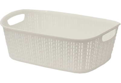 Jvl Loop Rectangle Storage Basket White 3ltr Jvl Loop Rectangle Storage Basket White 3ltr