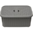Jvl Loop Rectangle Storage Basket With Lid Grey 6ltr Jvl Loop Rectangle Storage Basket With Lid Grey 6ltr