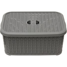 Jvl Loop Rectangle Storage Basket With Lid Grey 6ltr Jvl Loop Rectangle Storage Basket With Lid Grey 6ltr
