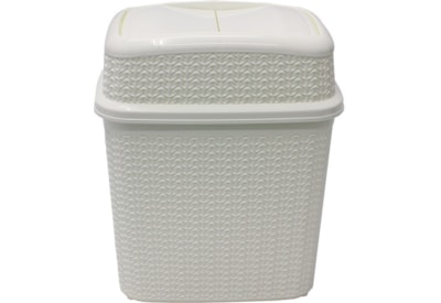 Jvl Knit Push Top Bin White 10ltr Jvl Knit Push Top Bin White 10ltr