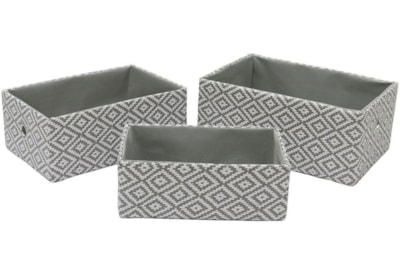 Jvl Argyle Rect Paper Storage Baskets Set Of 3 Jvl Argyle Rect Paper Storage Baskets Set Of 3