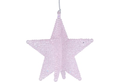 Gisela Graham Pale Pink Glittered Acrylic 3d 5-point Star (13310)