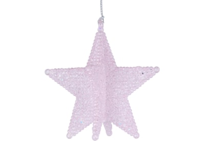 Gisela Graham Pale Pink Glittered Acrylic 3d 5-point Star Gisela Graham Pale Pink Glittered Acrylic 3d 5-point Star