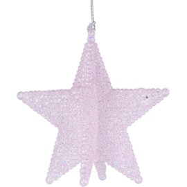 Gisela Graham Pale Pink Glittered Acrylic 3d 5-point Star Gisela Graham Pale Pink Glittered Acrylic 3d 5-point Star