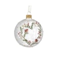 Glass Bauble Branch Heart With Bird 8cm Glass Bauble Branch Heart With Bird 8cm