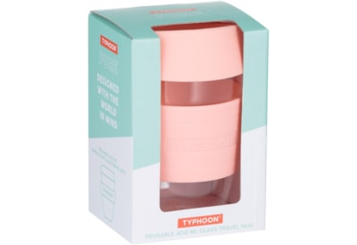 Typhoon Glass Reusable Coffee Cup Pink 400ml (1401.471)