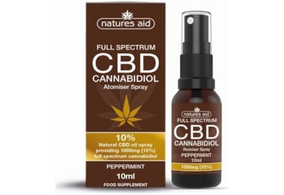 Natures Aid Cannabidiol Oil 10% Spray 10ml Natures Aid Cannabidiol Oil 10% Spray 10ml
