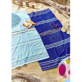 Catherine Lansfield Rainbow Beach Towels Blue Pair Catherine Lansfield Rainbow Beach Towels Blue Pair