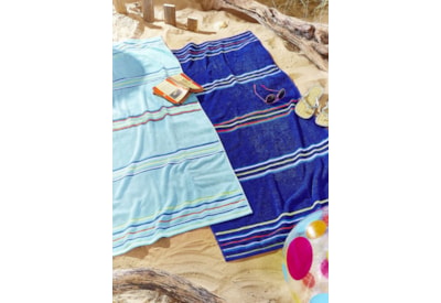 Catherine Lansfield Rainbow Beach Towels Blue Pair Catherine Lansfield Rainbow Beach Towels Blue Pair