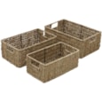 Jvl Seagrass Rect Storage Baskets Set Of 3 (15-410)