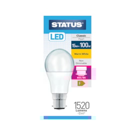 Status 13w Led Gls B22 Warm White Bulb Status 13w Led Gls B22 Warm White Bulb