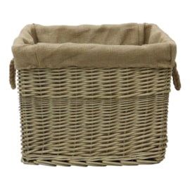 Jvl Antique Wash Rect Lined Log Basket (16-001)