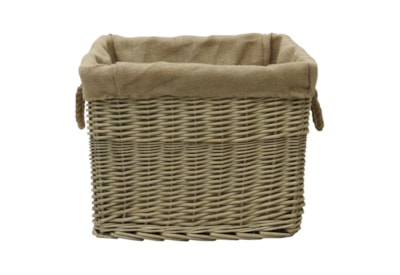 Jvl Antique Wash Rect Lined Log Basket Jvl Antique Wash Rect Lined Log Basket