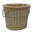 Jvl Antique Wash Oval Lined Chunkylog Basket (16-002)