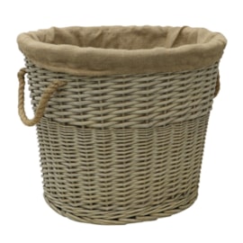 Jvl Antique Wash Oval Lined Chunkylog Basket Jvl Antique Wash Oval Lined Chunkylog Basket