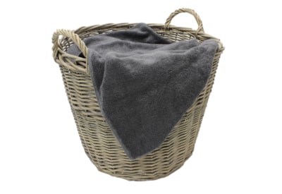Jvl Chunky Willow Log Basket - Grey Jvl Chunky Willow Log Basket - Grey